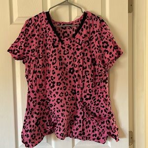 Animal print heartsoul scrub top